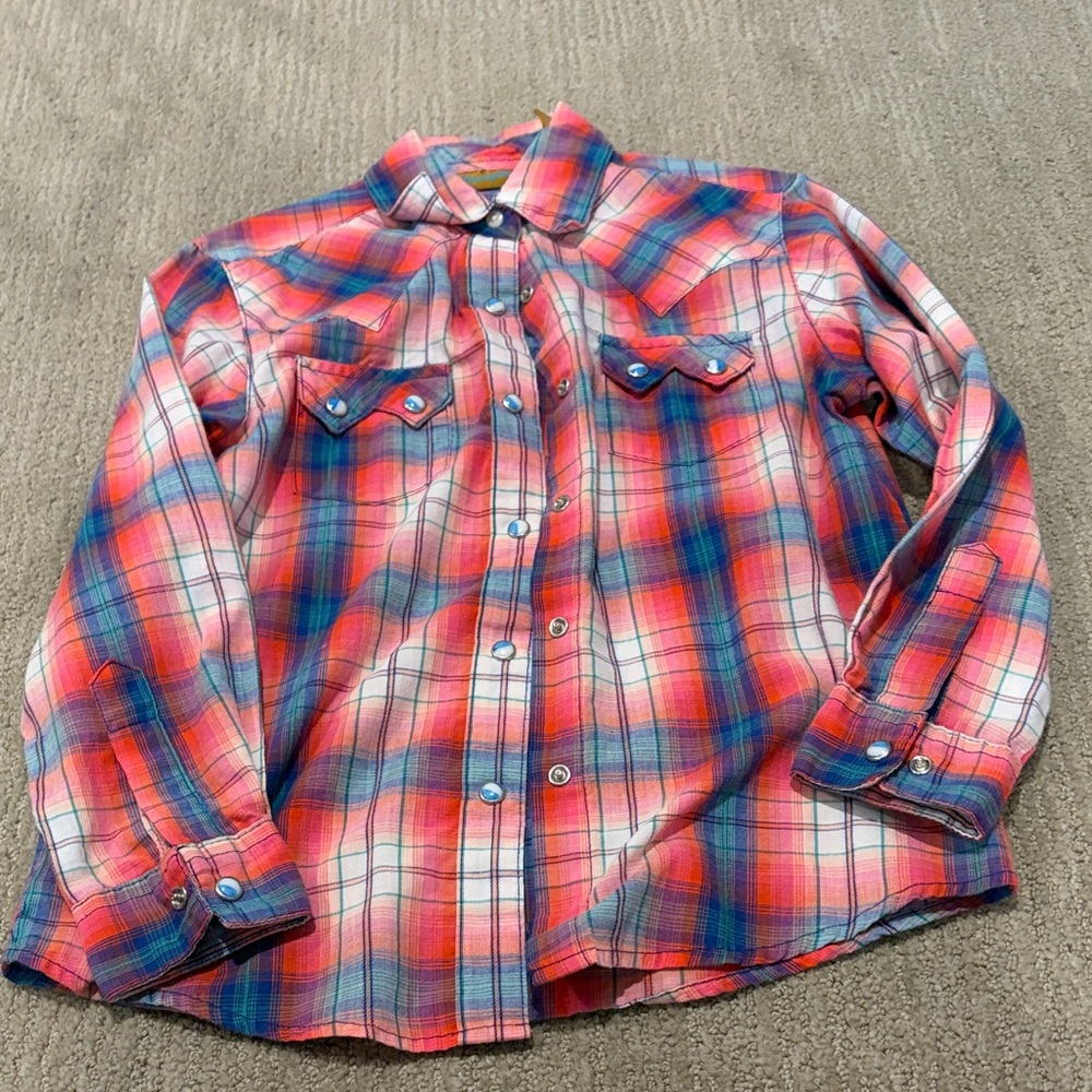 Wrangler Kids Plaid Shirt in Red and Blue